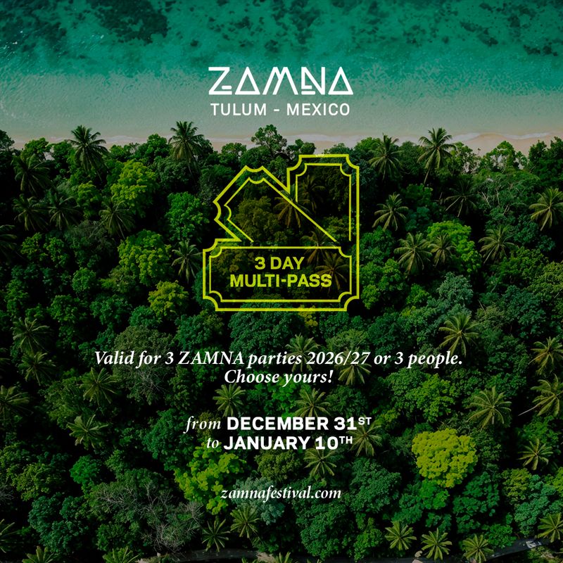 Zamna Tulum 2027 Multipass event artwork
